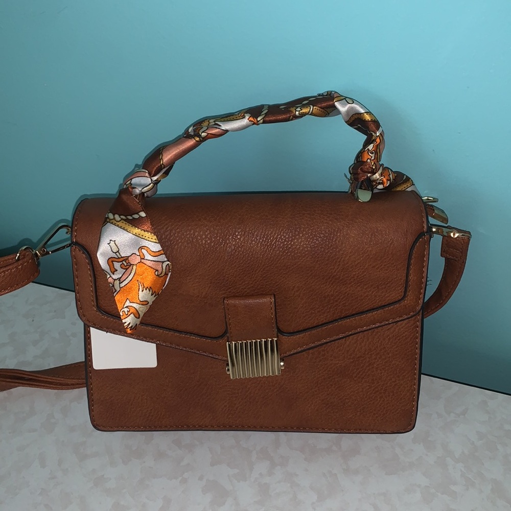 NWT Very Cute Brown Handkerchief/Bandana Crossbody Purse